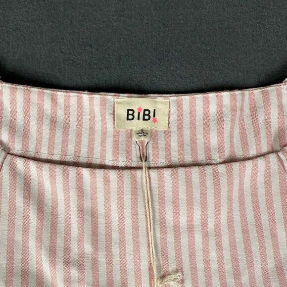 BiBi Womens Small Sweetheart Style Color Block Tiered Dress Ruffles Striped NWT - Picture 5 of 8